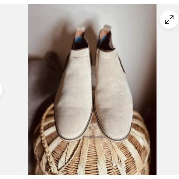 Joseph Abboud Beige Suede Chelsea Ankle Boots Leather Men Size 12 - Picture 3 of 10